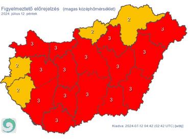 A legtöbb vármegyében a napi középhőmérséklet 29 °C felett alakulhat / Fotó: met.hu