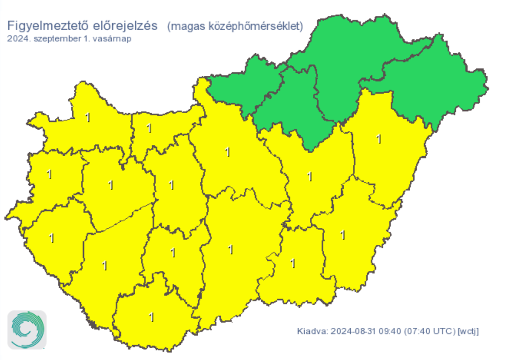 Időjárás hőség kánikula meleg riasztás