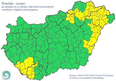 Kiadták a figyelmeztető előrejelzést / Fotó: HungaroMet