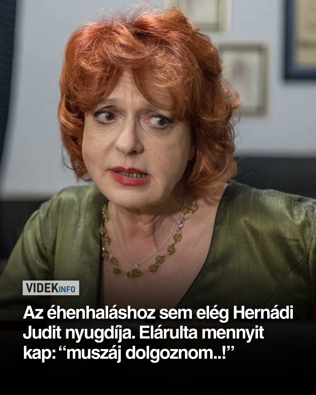 Az éhenhaláshoz sem elég Hernádi Judit nyugdíja. Elárulta mennyit kap: “muszáj dolgoznom..!”
