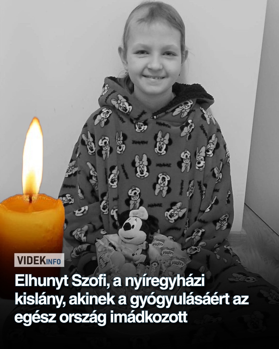 Elhunyt Szofi, a nyíregyházi kislány, akinek a gyógyulásáért az egész ország imádkozott
