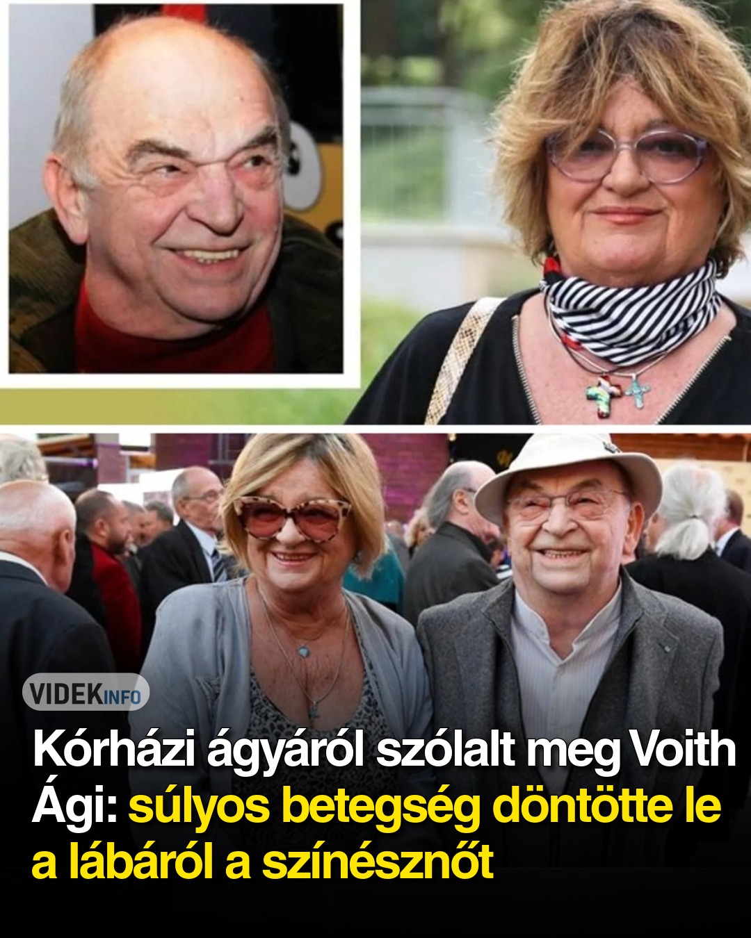 Kórházi ágyáról szólalt meg Voith Ági: súlyos betegség döntötte le a lábáról a színésznőt