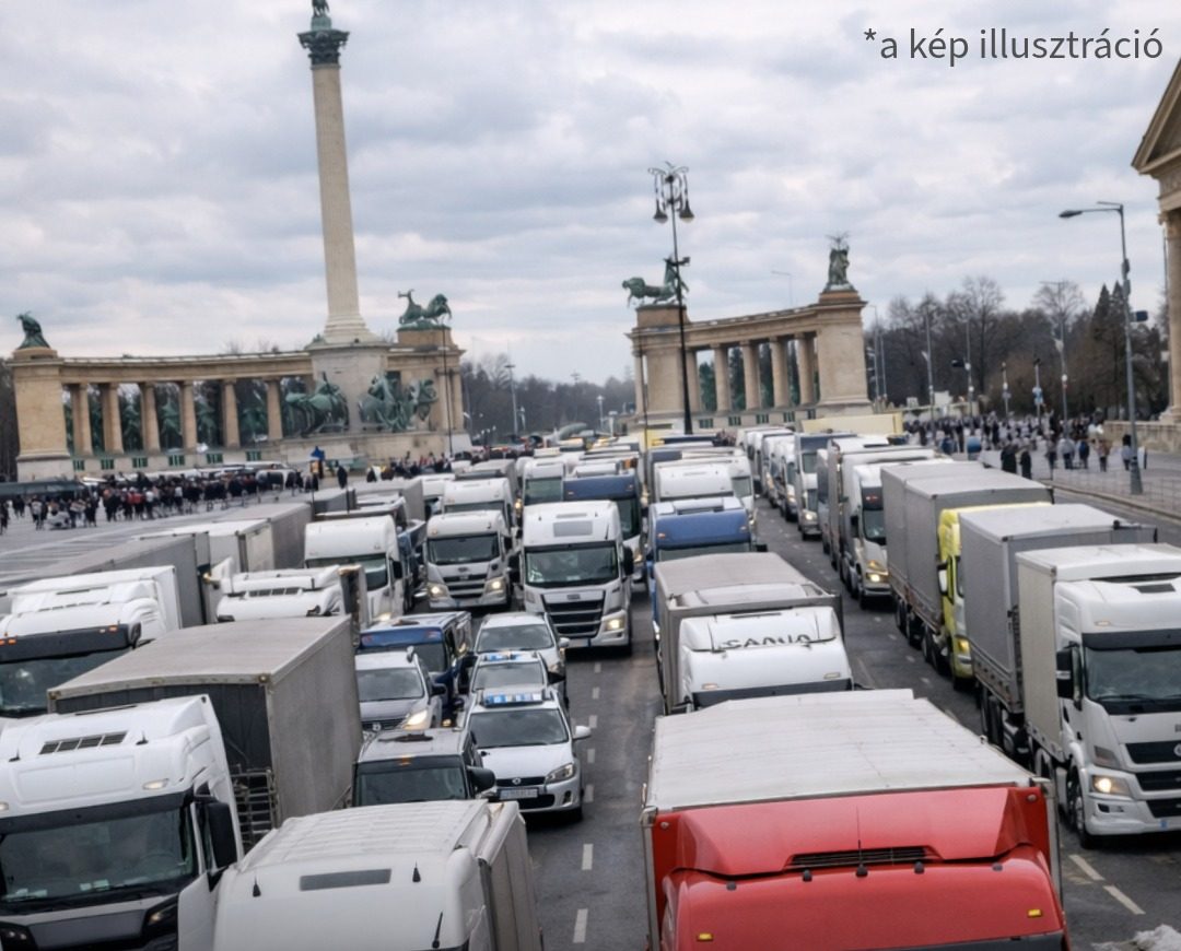 Káosz várható ma a közlekedésben! Hatalmas tüntetés várható: Kétezer teherautó és kamion fog demonstrálni!