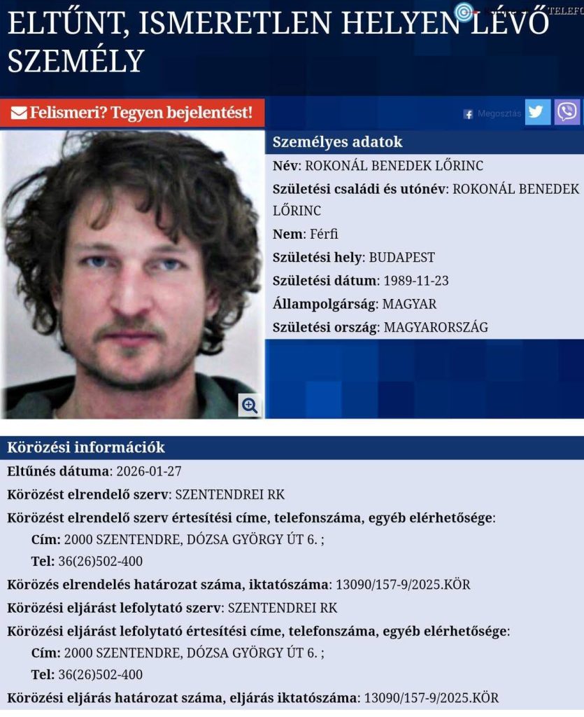 Rejtélyes eltűnés: Borbás Marcsi barátját továbbra is keresik