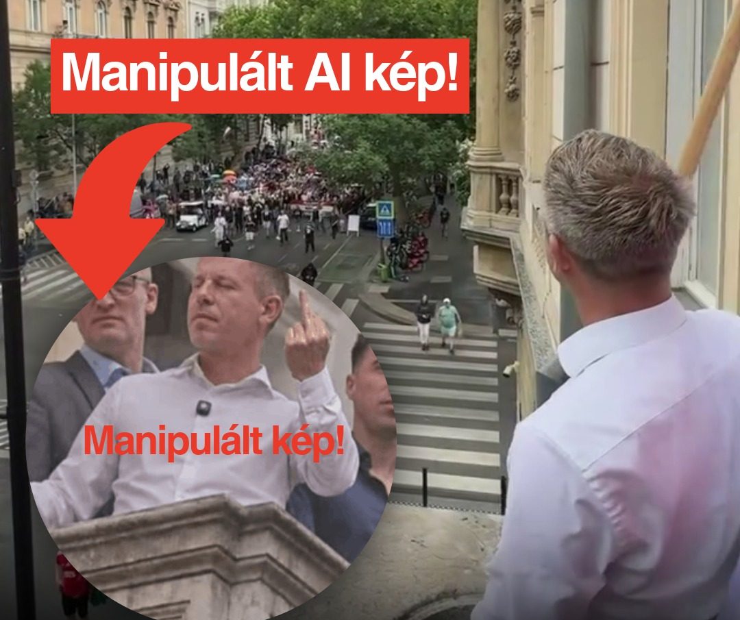 Hamis képpel próbálják lejáratni Magyar Pétert, AI-generált a kép amin „bemutat” a tömegnek