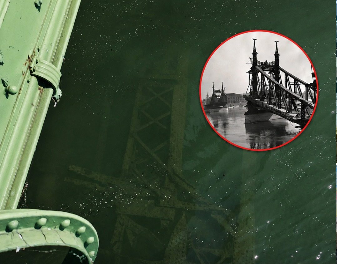 Az alacsony vízállás miatt láthatóvá váltak a Ferenc József híd maradványai