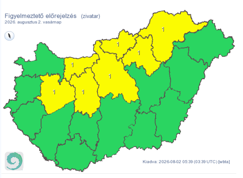 Leszakad az ég 7 megyében: heves zivatar, jégeső és viharos szél töri meg a kánikulát