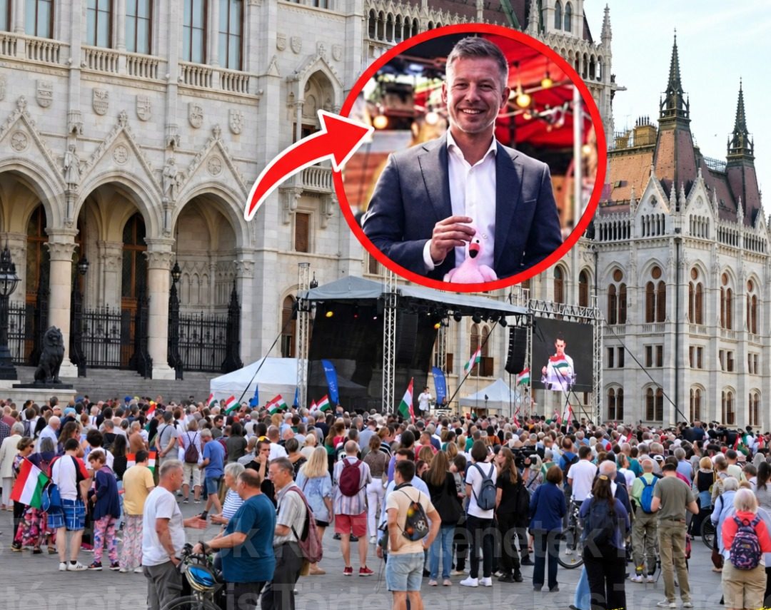 Magyar Péter váratlan dolgot tett, amíg ellene tüntettek – Ilyen se volt még!